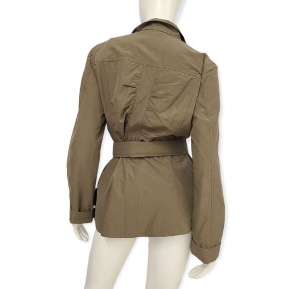 Taifuu olive Green Short Belted Trench Womens size Medium - Picture 5 of 6